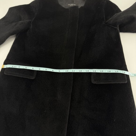 Ann Taylor Petite Faux Fur Coat XSP Black Polyester - Picture 11 of 13